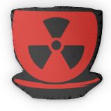 Radiation Symbol Shaped Pillow — Red Nuclear Hazard Decorative Cushion