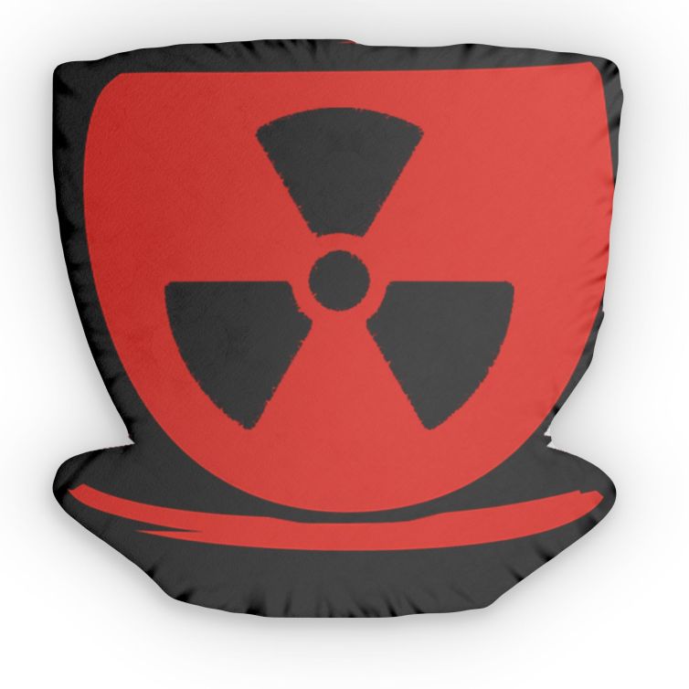 Radiation Symbol Shaped Pillow — Red Nuclear Hazard Decorative Cushion
