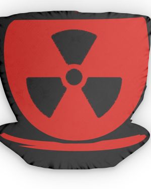 Radiation Symbol Shaped Pillow — Red Nuclear Hazard Decorative Cushion
