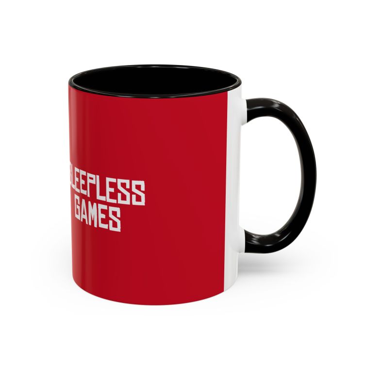 Sleepless Games Coffee Mug — Bold Red Gamer Mug (11oz/15oz)