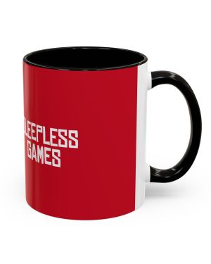 Sleepless Games Coffee Mug — Bold Red Gamer Mug (11oz/15oz)